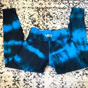Booty by Brabants Tie Dye Leggings Blue & Black